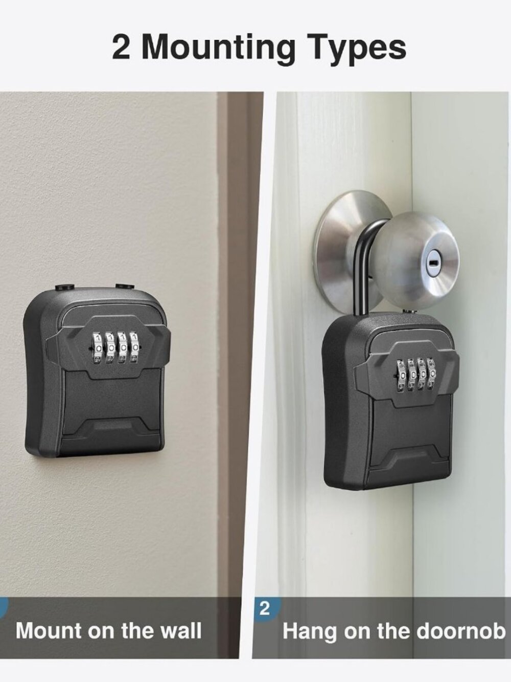 Secure Key Lock Box with Combination Code - 4-Key Capacity, Outdoor/Indoor Use - Picture 7 of 7